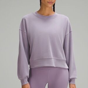 LULULEMON Softstreme Perfectly Oversized Cropped Crew Purple Ash Size 12